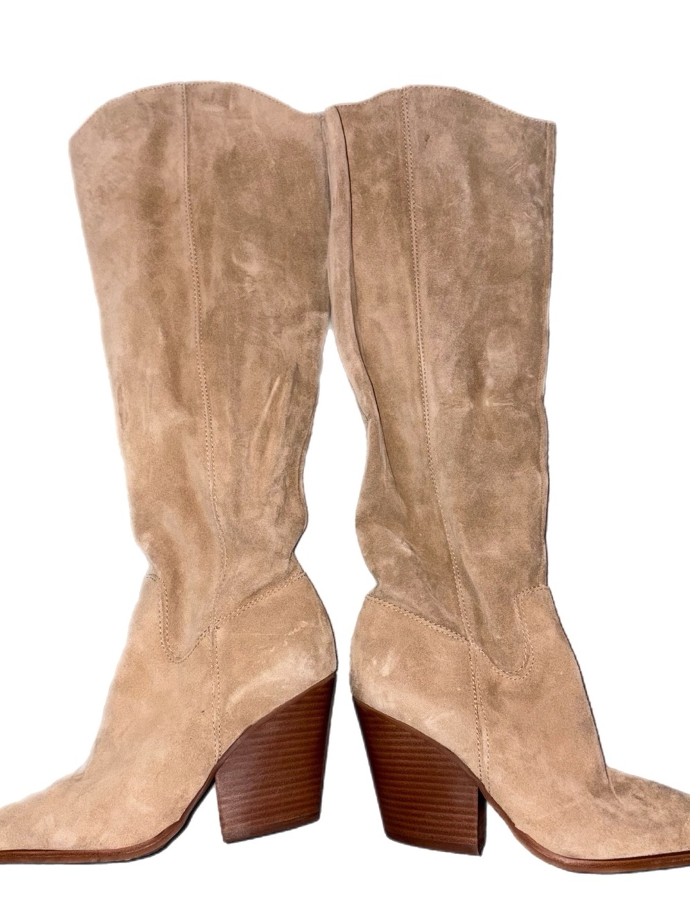 VINCE CAMUTO OYENNDA BOOT SIZE 7 WIDE CALF TORTILLA - Picture 2 of 9